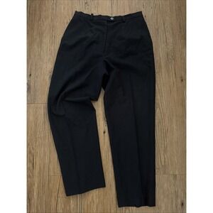 Lands' End Women's Dress Pants Pleated High Waist Size 4 Petite Black Vtg